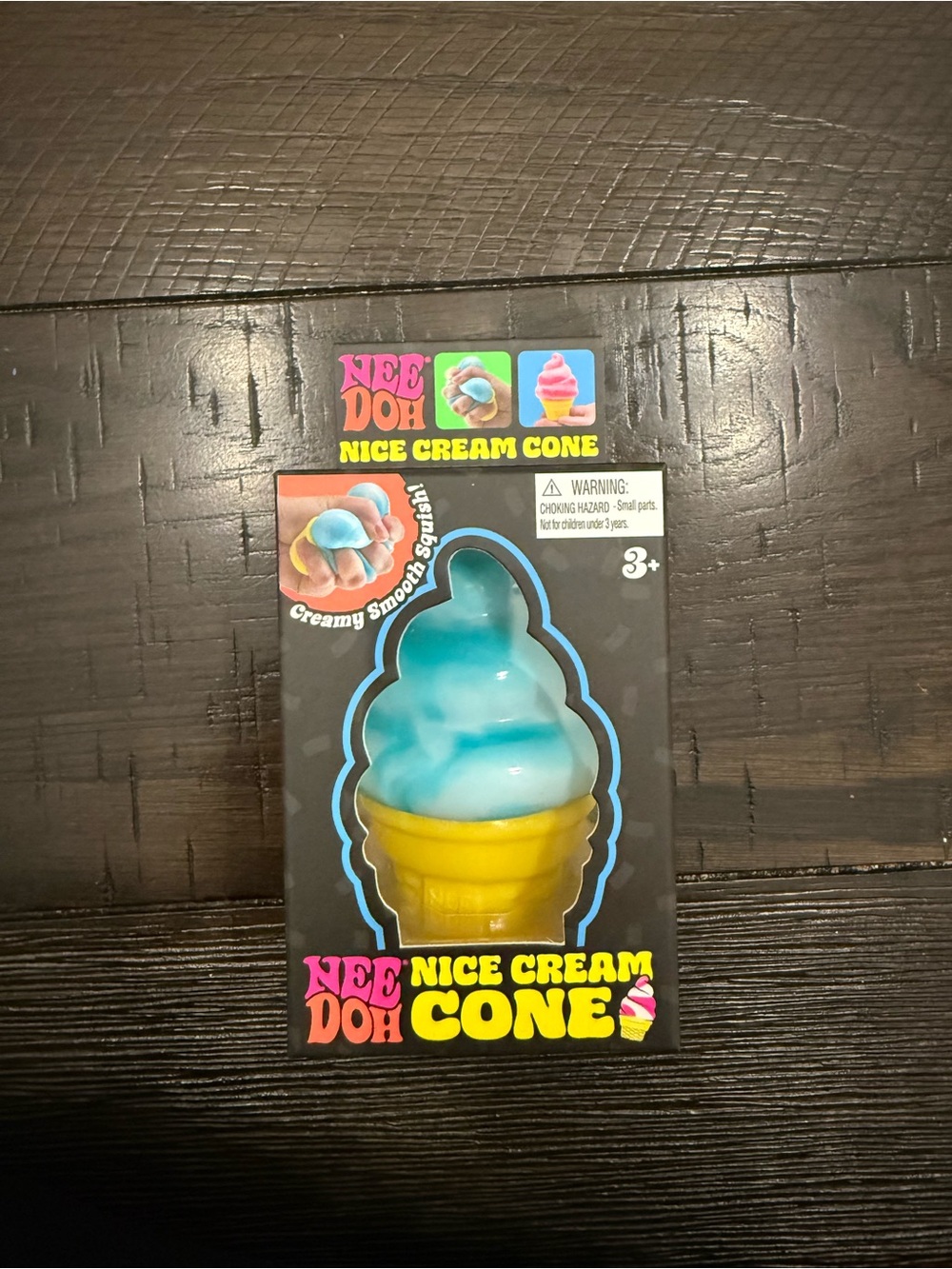 NEEDOH Nice Cream Cone Squishy Toy - Blue and Yellow